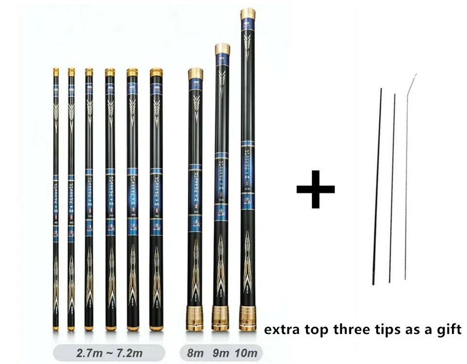 3.6M -10M Carbon Fiber Fishing Rod Telescopic Ultra-light Hard Pole Stream Rods
Opens in a new windo