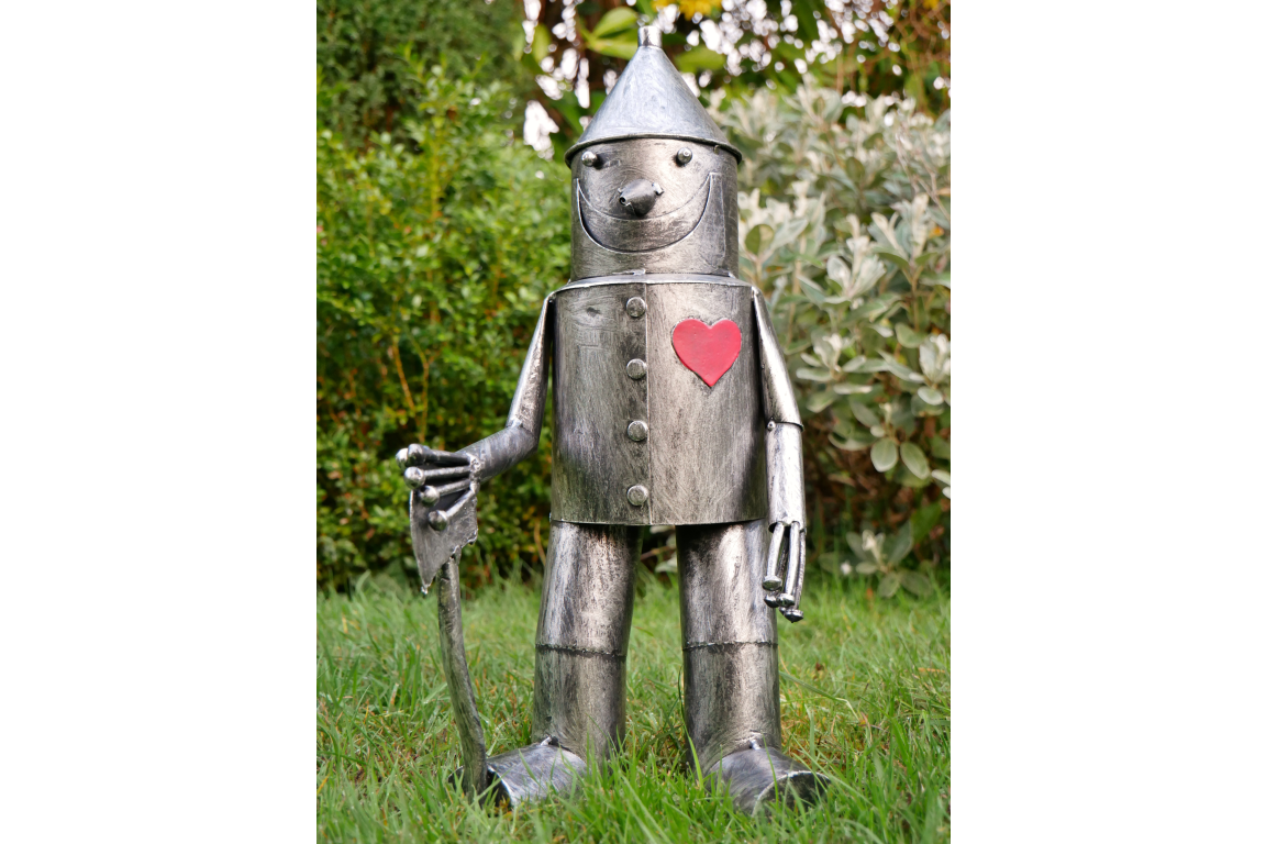 Tin Man Statue Garden Ornament Metal Wizard Of Oz Figurine Vintage Sculpture