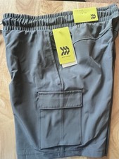 Boys All In Motion Dark Gray Cargo Shorts Size Med- NWT Drawstring At The Knee