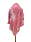 Vintage Pink Floral Pattern Pure Silk Scarf Large Square Vintage #A18