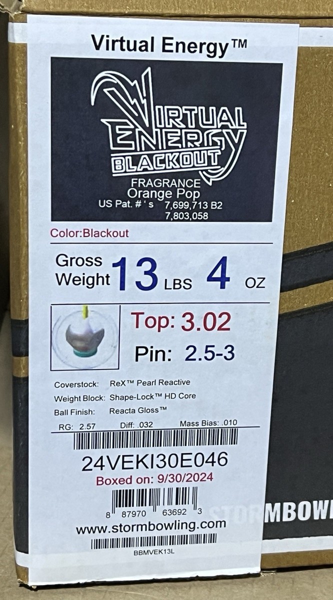 Storm Virtual Energy Blackout 13 lb Bowling Ball New in Original