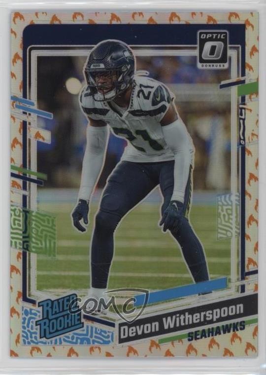 2023 Panini Donruss Optic Rated Fire Prizm Devon Witherspoon #292 Rookie RC
