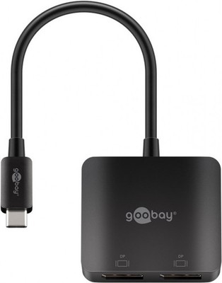USB-C -Adapter auf 2x DisplayPort , Schwarz, 0,12 m