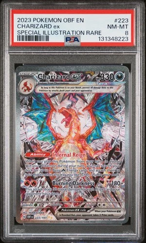 2023 POKEMON OBF EN-OBSIDIAN FLAMES SPECIAL ILLUSTRATION RARE CHARIZARD EX PSA 8