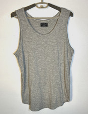 GoodLife Men's Medium Grey Tri-Blend Scoop Neck Curve Hem USA Made Tank Top