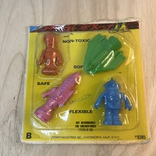 Vintage Diener Space Robot UFO Alien Creatures Pencil Erasers Lot of 4