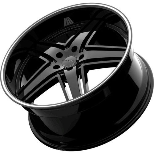 (Set-4) Ravetti M6 22x9 5X120 40mm Black Pinstripe Wheels Rims 22 Inch ...
