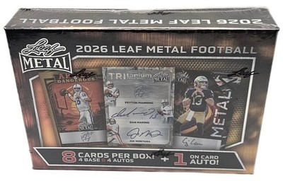 2026 Leaf Metal Football Factory Sealed Hobby Box 9 Cards 5
