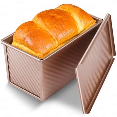 Pullman Loaf Pan with Lid, Premium 1 Lb Dough Nonstick Bread Pan with Lid for Ho