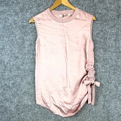 Ted Baker Ted Says Relax Samiey Ruched Panelled Satin Top Womens Dusty Pink