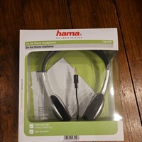 Hama On-Ear Stereo Super Base Headphones Earphones HK-229, Black/Silver