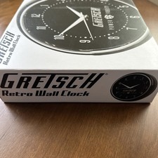 Gretsch Guitars Power and Fidelity Logo Black Retro Wall Clock NEW in box