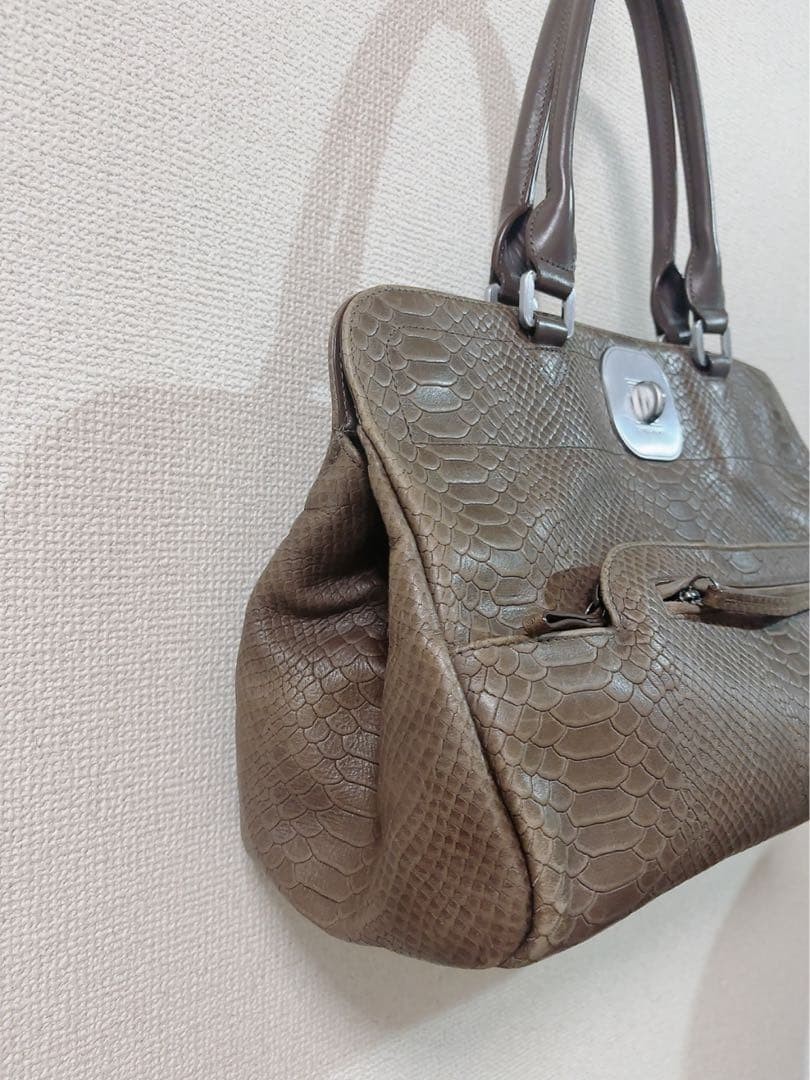 Longchamp Handbag GAbbey Python-style Leather - image 3
