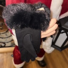 Elegant Women's Winter Acrylic Gloves with Fur Trim