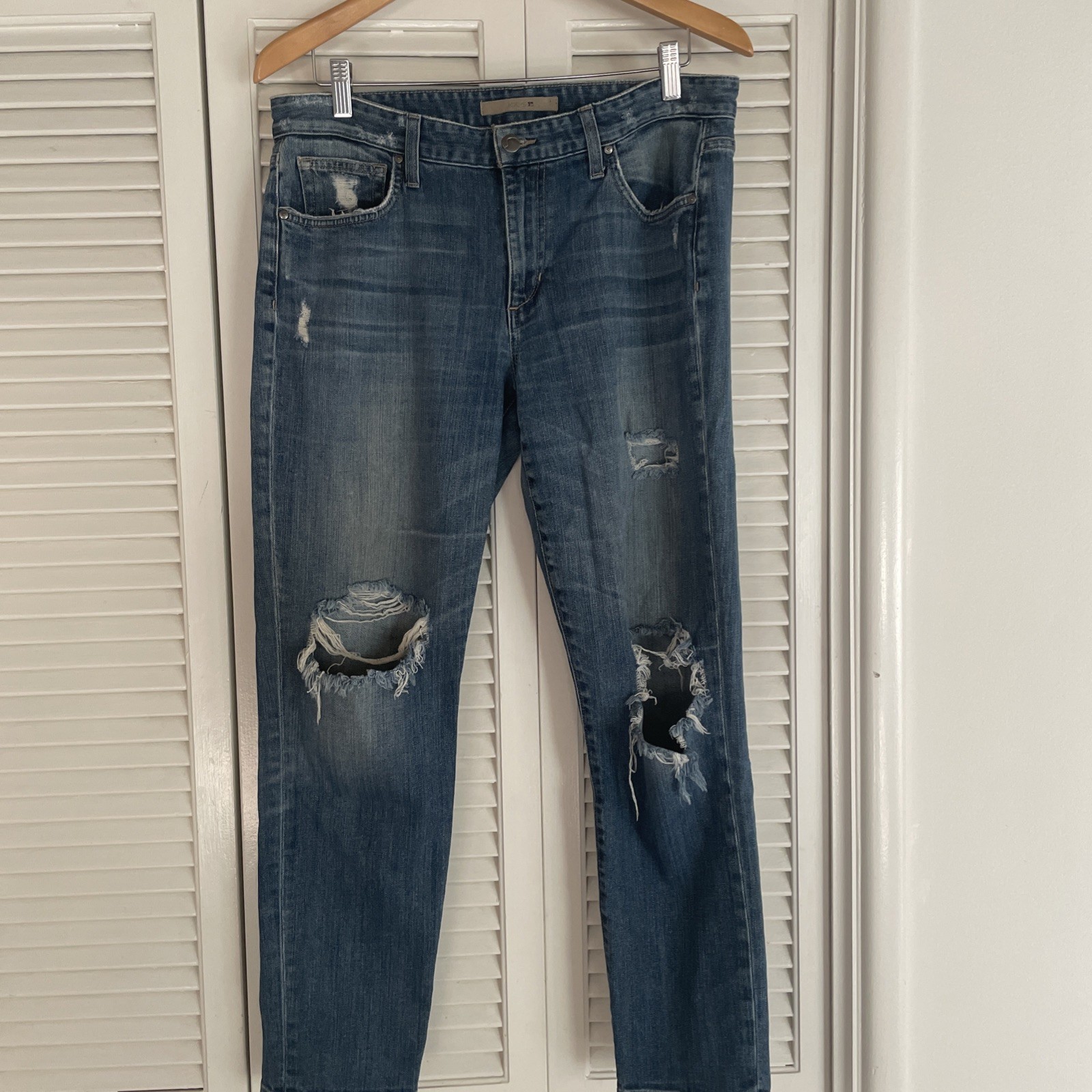 Joes Jeans Women's Blue Destroyed Boyfriend Slim Jeans Sz 30