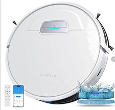 Honiture G20 Robot Vacuum Cleaner & Mop, Wi-Fi Smart Home App & Remote - White