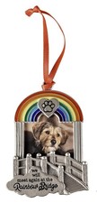 Rainbow Bridge Pet Memorial Photo Ornament, Memorial Christmas Ornament for D...