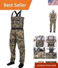 Versatile Camo Fishing & Hunting Waders for Men - Comfort & Mobility Assured