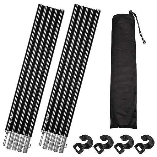 Folding top tent poles
