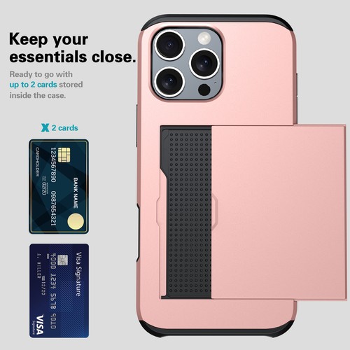 Case For iPhone 17 Pro Max 16Plus 15 Anti Scratch Card Holder Wallet Phone Cover - Picture 6 of 23
