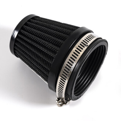 Filtre à Air Universel Moto Et Pit Bike 34-60mm - Embout Chromé, Entrée Caoutchouc, Double Couche Acier Inoxydable - 4