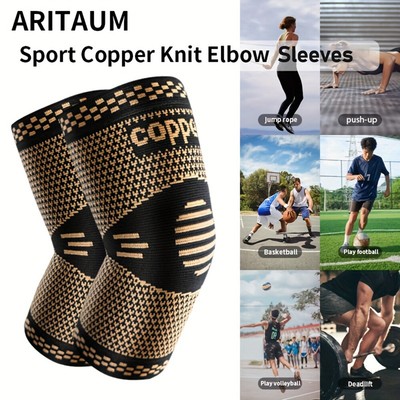 2* Copper Elbow Brace Compression Support Sleeve Arthritis Tendonitis Joint Pain