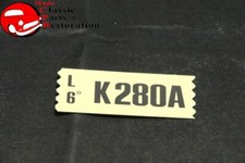70 Mustang Falcon Fairlane 302-2v At Engine Code Decal Engine Part K280a