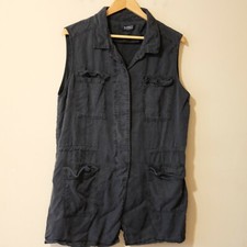 Buffalo David Bitton Women's L Vest Button Front Adjustable Waist p30-36