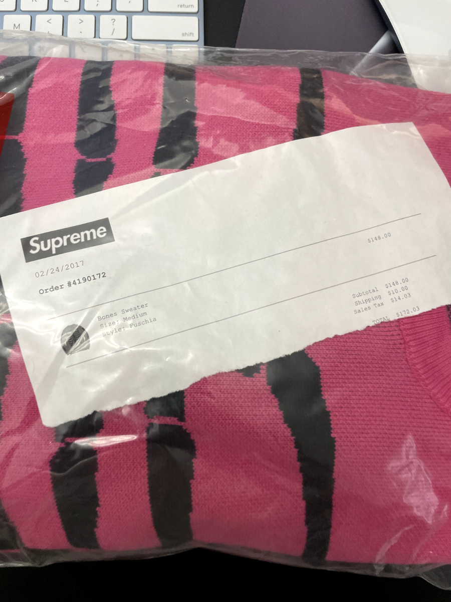 Supreme Skeleton Bones Knit Sweater Spring Summer 2017 Size Supreme Skeleton Bones Knit Sweater Spring Summer 2017 Size