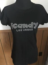 NWT i Candy Las Vegas Bling Black Tee XL 