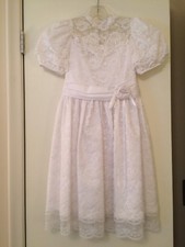 Dorissa International Nicole White Dress Girls 8 First Communion Wedding Formal