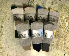 2 Pairs Men's Winter 65% Wool Thermal Boot Socks Size 9-15 Made in USA