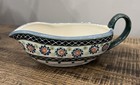 Polish Pottery Gravy Boat Wiza Poland Original Sticker 12oz Multi Color — photo 1