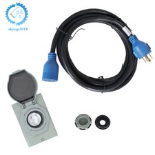30 Amp Generator Power Cord 15 Ft Inlet Box 4 Prong NEMA L14-30P/L14-30R 125V