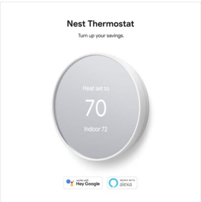 Google Nest G4CVZ Programmable Wi-Fi- Thermostat - Snow White