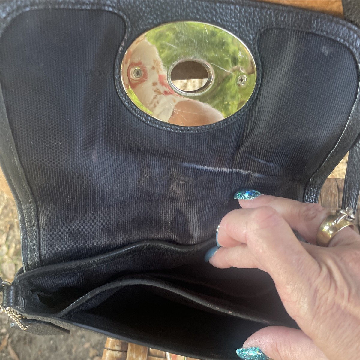 Coach 52896 Turn Lock Crossbody Pouch Pebble Leather Black | eBay