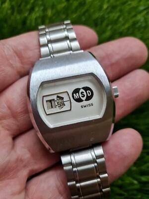 VINTAGE MSD DIGITAL JUMP HOUR WATCH 70´S NEW OLD STOCK