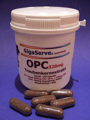 OPC 100 Vegi Kapseln 900mg (320mg OPC) Traubenkernextrakt plus Vitamin C vegan