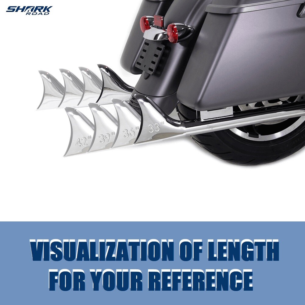 SHARKROAD 42 Inch Fishtail Slip On Exhaust for Harley Davidson