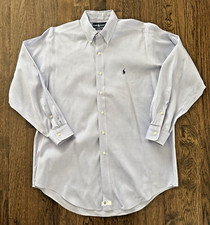 Ralph Lauren Men's 16 32/33 Button-Down Shirt Blue Classic Fit Cotton Button Up