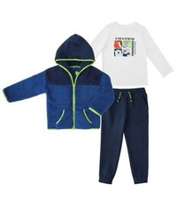 NWT Boys MEMBERS MARK Favorite Cozy Jacket Set Blue 3pc Size 4T Shirt Pants