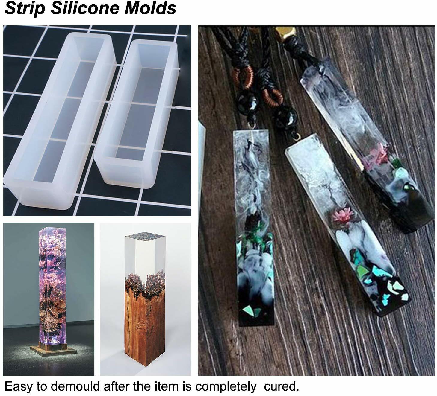 Large Resin Silicone Molds Shiny Epoxy Resin Molds Including Round Square V0L6
