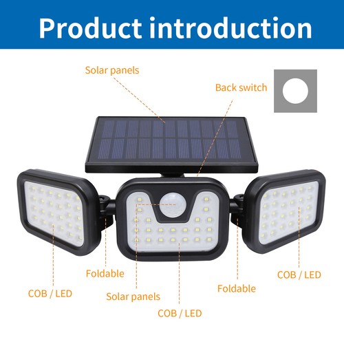 2 Pack Solar Security Lights with Motion Sensor & Adjustable LED Heads - Picture 3 of 8