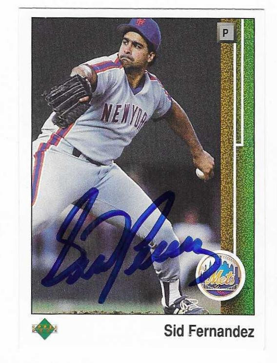 SID FERNANDEZ 1989 UPPER DECK AUTOGRAPHED SIGNED # 168 NEW