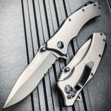 TAC-FORCE Grey Heavy Duty Spring Open Assisted TACTICAL Folding Pocket Knife NEW