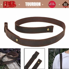 TOURBON Buffalo Leather Rifle Gun Sling_Crazy Horse Adjustable Handmade_1" Wide