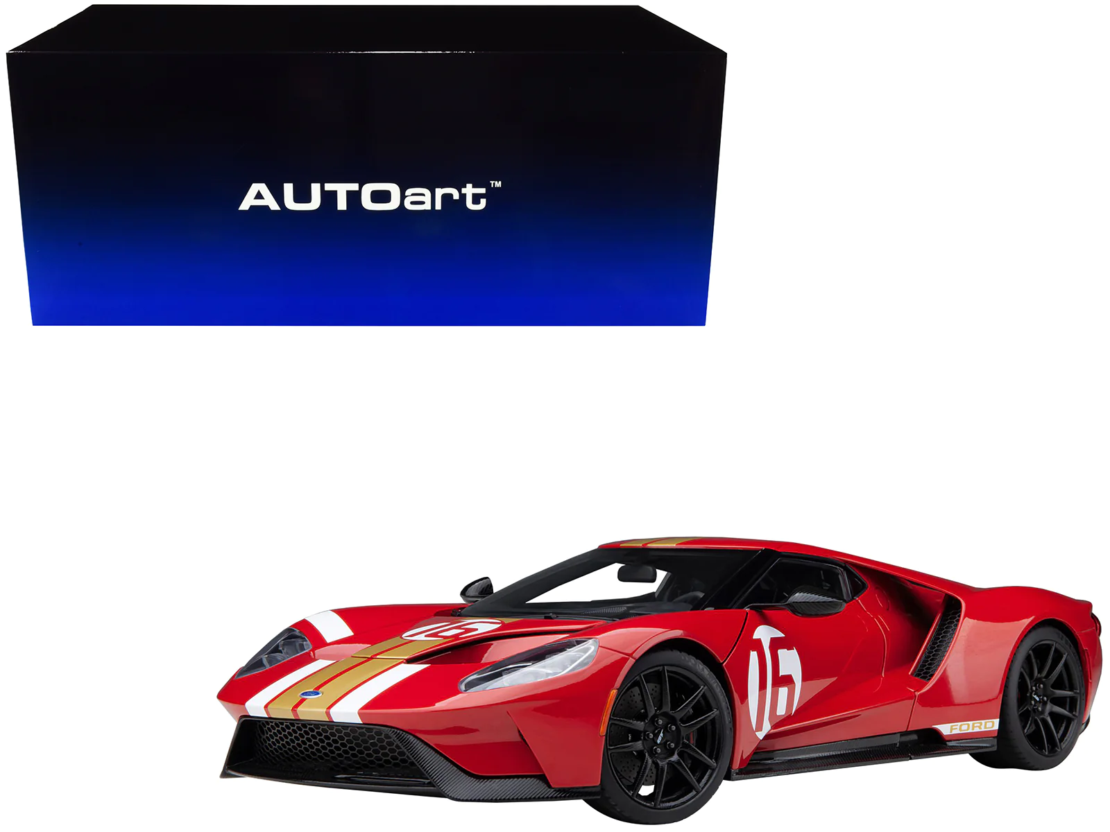 Ford GT Alan Mann Heritage Edition Red Metallic Gold 1/18 Scale Model