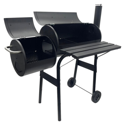 30'' BBQ Charcoal Grill Offset Smoker Camping Barbecue Grill Meat Roast