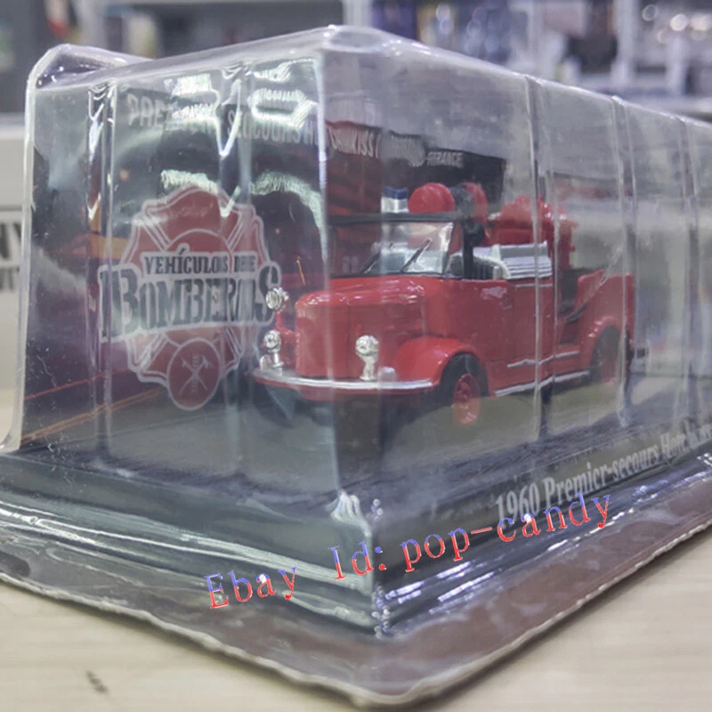 Red Base 1/64 1960 Premier-secours Hotchkiss France Alloy FireTruck Model Toy - Image 3 of 4
