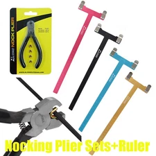 Nocking Pliers Sets + Bow T Square Measurement Tool Archery Bow Target Shooting